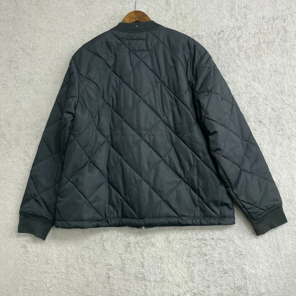 NWOT Banana Republic Men's XL Black Quilted Bomber Jacket Polyester